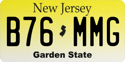 NJ license plate B76MMG