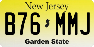 NJ license plate B76MMJ