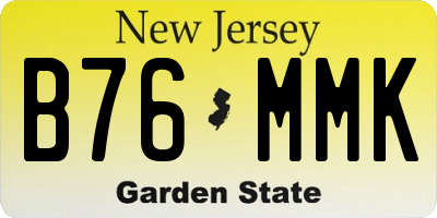 NJ license plate B76MMK