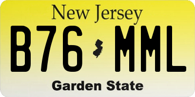 NJ license plate B76MML