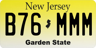 NJ license plate B76MMM