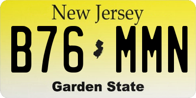 NJ license plate B76MMN