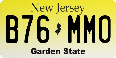 NJ license plate B76MMO