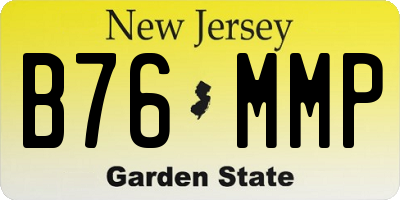 NJ license plate B76MMP