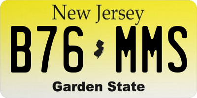 NJ license plate B76MMS