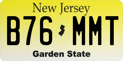NJ license plate B76MMT