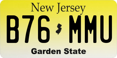 NJ license plate B76MMU