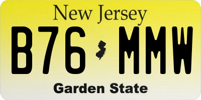 NJ license plate B76MMW
