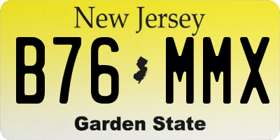 NJ license plate B76MMX