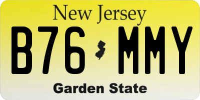 NJ license plate B76MMY