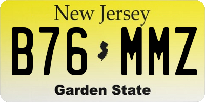 NJ license plate B76MMZ