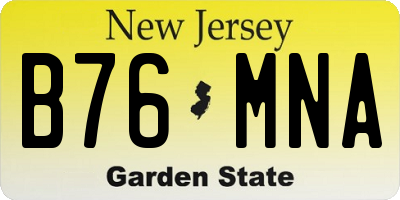 NJ license plate B76MNA