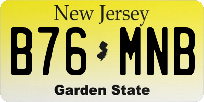NJ license plate B76MNB