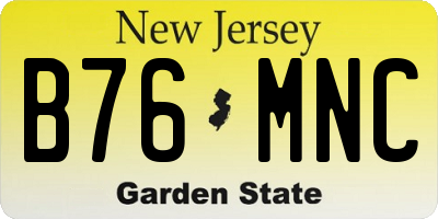 NJ license plate B76MNC