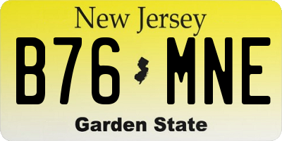 NJ license plate B76MNE