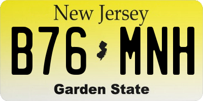 NJ license plate B76MNH
