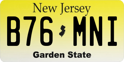 NJ license plate B76MNI