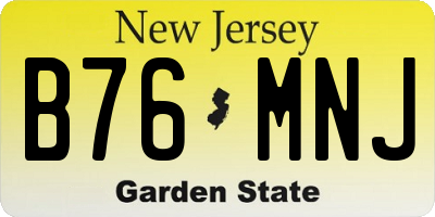 NJ license plate B76MNJ