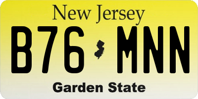 NJ license plate B76MNN
