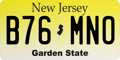 NJ license plate B76MNO