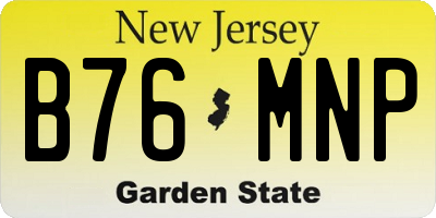 NJ license plate B76MNP