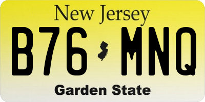 NJ license plate B76MNQ