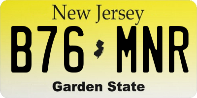 NJ license plate B76MNR
