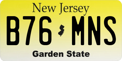 NJ license plate B76MNS