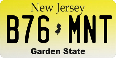 NJ license plate B76MNT