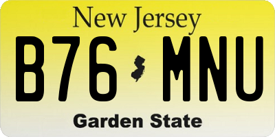 NJ license plate B76MNU