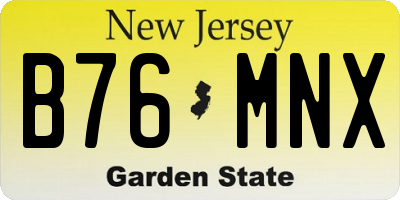 NJ license plate B76MNX