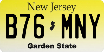 NJ license plate B76MNY
