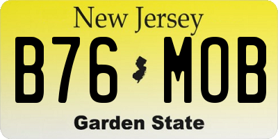 NJ license plate B76MOB
