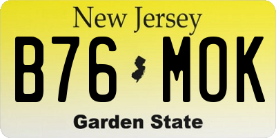 NJ license plate B76MOK
