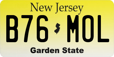 NJ license plate B76MOL