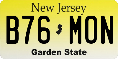 NJ license plate B76MON