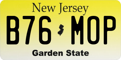NJ license plate B76MOP
