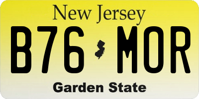 NJ license plate B76MOR