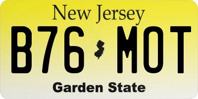 NJ license plate B76MOT