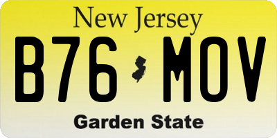 NJ license plate B76MOV