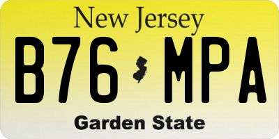 NJ license plate B76MPA