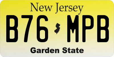 NJ license plate B76MPB