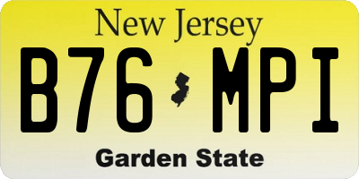 NJ license plate B76MPI