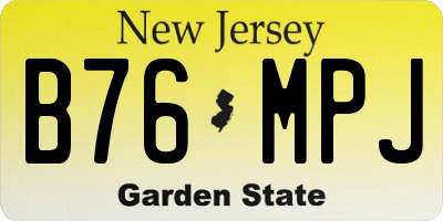 NJ license plate B76MPJ