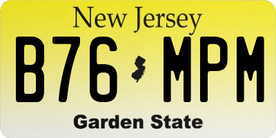 NJ license plate B76MPM