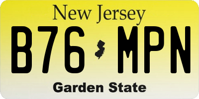NJ license plate B76MPN