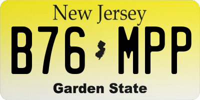 NJ license plate B76MPP