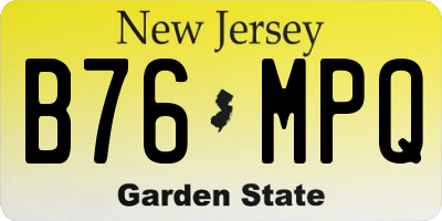 NJ license plate B76MPQ