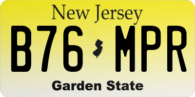 NJ license plate B76MPR