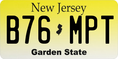 NJ license plate B76MPT